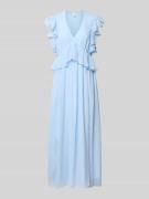 YAS Cocktailkleid mit Volants Modell 'MUSSI' in Hellblau, Größe 34