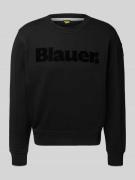 Blauer USA Sweatshirt mit Label-Print Modell 'Crosby' in Black, Größe ...