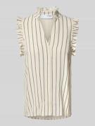 Selected Femme Blusentop aus Viskose-Leinen-Mix Modell 'VIVA' in Beige...