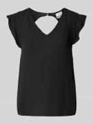 ICHI Regular Fit Blusenshirt mit V-Ausschnitt Modell 'MARRAKECH' in Bl...