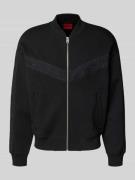HUGO Oversized Sweatjacke aus Baumwoll-Mix Modell 'DROMZIP' in Black, ...
