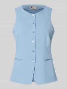 V by Vera Mont Weste mit Rundhalsausschnitt und Paspeltaschen in Hellb...