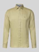 Fynch-Hatton Slim Fit Leinenhemd mit Haifischkragen in Hellgruen, Größ...
