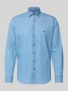 Fynch-Hatton Regular Fit Freizeithemd mit Button-Down-Kragen in Jeansb...