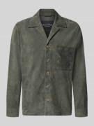 Marc O'Polo Regular Fit Ziegenlederjacke mit Brusttasche in Oliv, Größ...