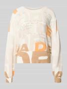 monari Pullover mit Strasssteinbesatz in Hellbraun, Größe 34