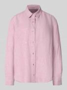 Samsøe Samsøe Regular Fit Leinenbluse mit Knopfleiste in Rosa Melange,...