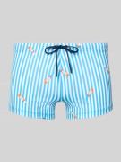 HOM Badehose im Allover-Look Modell 'Viareggio' in Ocean, Größe L