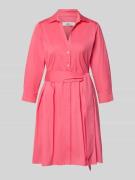 0039 Italy Hemdblusenkleid mit Bindegürtel Modell 'JULE' in Rot, Größe...