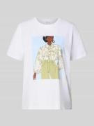 s.Oliver RED LABEL Relaxed Fit T-Shirt aus reiner Baumwolle in Weiss, ...