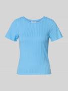 Rich & Royal T-Shirt aus Viskose-Mix in Ripp-Optik in Hellblau, Größe ...