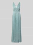 TROYDEN COLLECTION Schimmerndes Abendkleid mit V-Ausschnitt in Mint, G...