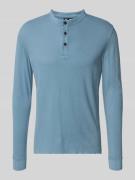 Superdry Longsleeeve mit Knopfleiste in Rauchblau, Größe L