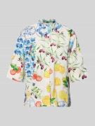 Emily Van den Bergh Bluse mit Maokragen und 3/4-Arm in Offwhite, Größe...