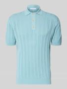 Manuel Ritz Slim Fit Poloshirt mit Knopfleiste in Aqua, Größe L