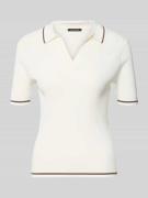 ARMANI EXCHANGE Strickshirt aus Viskose-Mix mit Polokragen und V-Aussc...