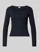 Levi's® Slim Fit Langarmshirt aus Baumwoll-Mix in BLACK, Größe L