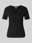 Tommy Hilfiger Slim Fit T-Shirt aus reiner Baumwolle in Black, Größe L