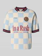 PROHIBITED Strickshirt mit Label-Stitching Modell 'Victory' in Hellbla...