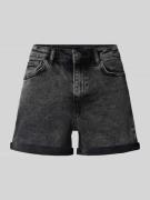 Noisy May High Waist Jeansshorts mit Umschlag Modell 'MONI' in Anthraz...