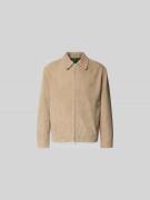 ANNARR Regular Fit Jacke aus echtem Ziegenleder in Beige, Größe L