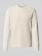 MAERZ Muenchen Strickpullover aus Schurwolle mit Strukturmuster in Off...