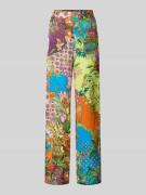 Liu Jo White Wide Fit Stoffhose aus reiner Viskose mit elastischem Bun...