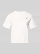 Tommy Hilfiger Boxy Fit T-Shirt aus reiner Baumwolle in Ecru, Größe L