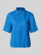 Tommy Hilfiger Loose Fit Leinenbluse mit Brusttasche in Royal, Größe L