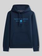 Tommy Hilfiger Regular Fit Hoodie mit Logo-Print in Marine, Größe L