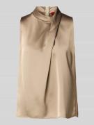 HUGO Relaxed Fit Blusentop aus Satin Modell 'CHELINA-1' in Beige, Größ...