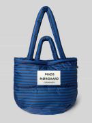 MADS NØRGAARD Handtasche mit Steppnähten und Label-Detail in Ocean, Gr...