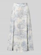 SEDUCTIVE Midirock im Allover-Look Modell 'PALMIRA' in Blau, Größe 32