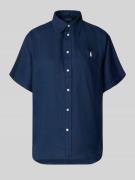 Polo Ralph Lauren Oversized Hemdbluse aus reinem Leinen in Marine, Grö...