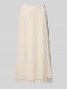 s.Oliver BLACK LABEL Ausgestellter Midi-Rock mit Plissees in Beige, Gr...