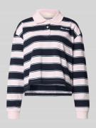 Guess Jeans Cropped Poloshirt mit Label-Stitching in Weiss, Größe L