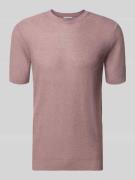 Antony Morato Slim Fit T-Shirt aus Leinen-Mix in Strick-Optik in Hellr...