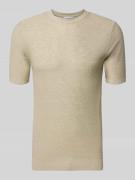 Antony Morato Slim Fit T-Shirt aus Leinen-Mix in Strick-Optik in Beige...