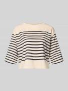 ROBE LÉGÈRE Boxy Fit T-Shirt mit 3/4-Arm in Offwhite, Größe L