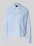 Marc Cain Regular Fit Bluse mit Stitchings in Hellblau, Größe 34