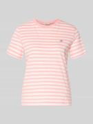 Gant T-Shirt mit Rundhalsausschnitt und Label-Stitching in Hellrosa, G...