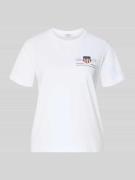 Gant T-Shirt mit Rundhalsausschnitt und Label-Stitching in Weiss, Größ...