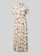 Marella Hemdblusenkleid aus Baumwoll-Seide-Mix Modell 'GALLI' in Weiss...