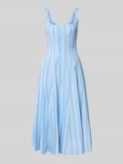 Staud Midikleid mit Karree-Ausschnitt Modell 'Wells' in Blau, Größe 34