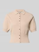 Topshop Cardigan mit 1/2-Arm und Polokragen Modell 'KYLIE' in Offwhite...