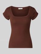 Topshop T-Shirt in Ripp-Optik mit Karree-Ausschnitt Modell 'METTE' in ...