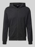 JOOP! Collection Sweatjacke mit Logo-Muster und Kapuze in BLACK, Größe...