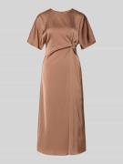 JOOP! Midikleid mit Knotendetail Modell 'Dela' in Hazel, Größe 34