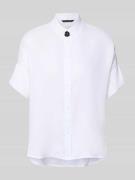 ARMANI EXCHANGE Regular Fit Bluse mit Stehkragen und Knopfleiste in We...