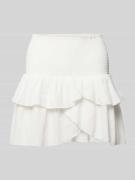 Neo Noir Minirock mit Volantsaum Modell 'Carin' in Weiss, Größe 34